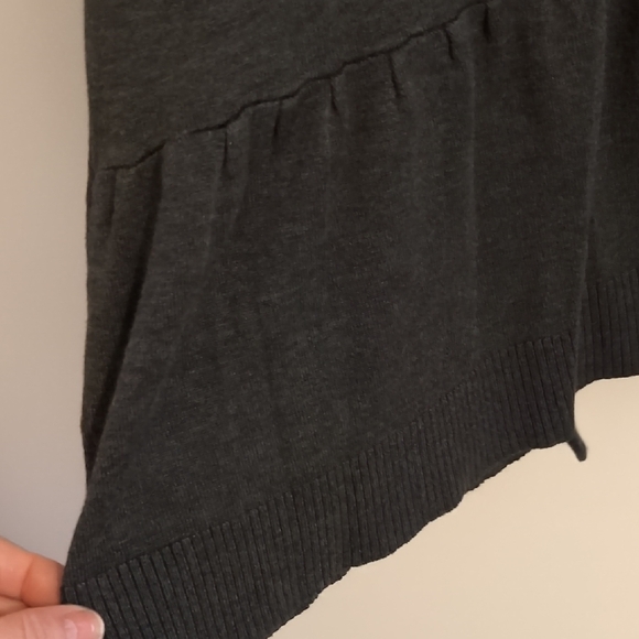 Elegant Charcoal Open Front Cardigan - Picture 4 of 5